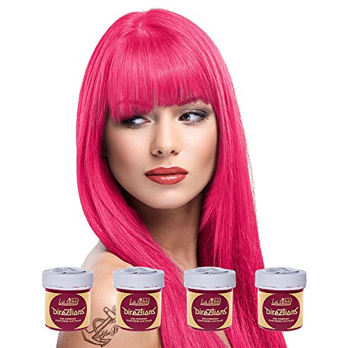 4 x La Riche Directions Semi-Permanent Hair Color 88ml Tubs - FLAMINGO PINK