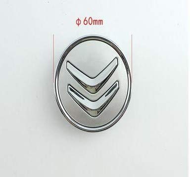 4X Citroen Tapacubos, 60 mm,1 Llavero de Regalo Incluido Tapas centrales para Llantas Rueda Central C2, C4, C5, C6, de Color Gris