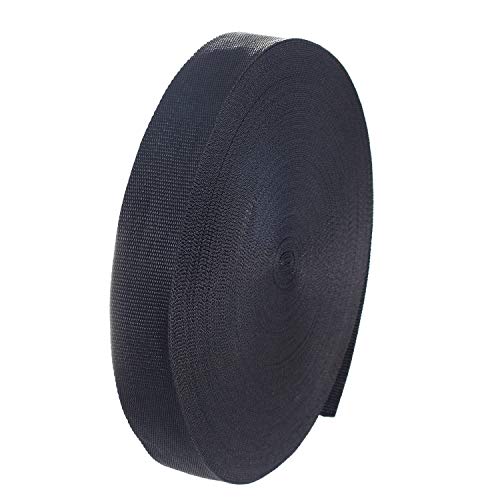 50 Metros x 38mm Correa de Correas de Polipropileno - 1,4mm Espesor - Multiusos PP Cinta para Bricolaje Craft Mochila Flejes Delantal Bolsas, Negro TKB5071 Black