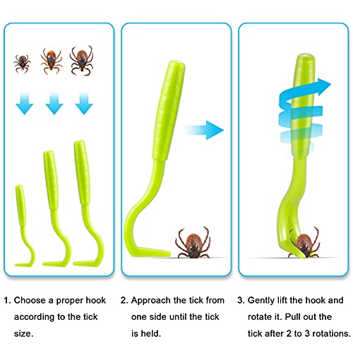 6pcs Pinzas para Quitar Garrapatas para Perros y Gatos, Tick Remover Tweezer