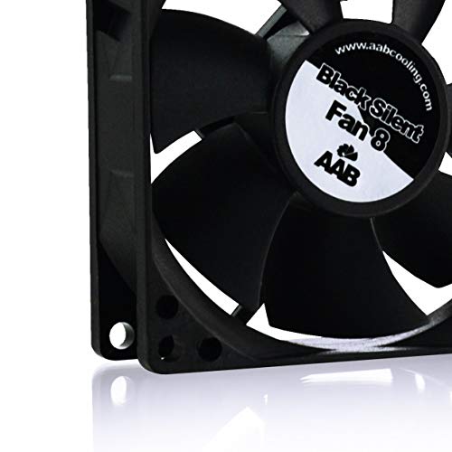 AABCOOLING Black Silent Fan 8 - Un Silencioso y Muy Efectivo Ventilador PC, Fan 80mm, Ventilador 12V, Ventilador Laptop, Fan Cooler, 50 m3/h, 2000 RPM 15,6 dB (A)