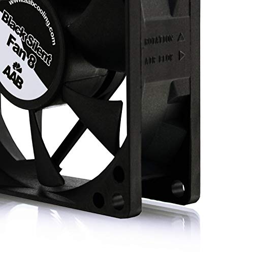 AABCOOLING Black Silent Fan 8 - Un Silencioso y Muy Efectivo Ventilador PC, Fan 80mm, Ventilador 12V, Ventilador Laptop, Fan Cooler, 50 m3/h, 2000 RPM 15,6 dB (A)