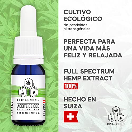 Aceite de CBD 10 ML | 5% Extracto, 200 Gotas 500 MG, Mezcla De Aceite De Semillas De Cáñamo, Grandes Propiedades Curativas, Ayuda a la Relajación, Reduce el Estrés y la Ansiedad - Hecho en Suiza