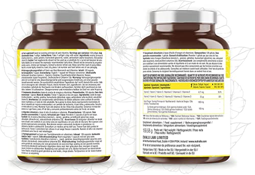 Aceite de Onagra 1000mg con Vitaminas D y E | 120 Perlas Aceite Onagra | 10% GLA Ácido Gamma-linolénico para Mujeres | Contribuye al mantenimiento de los Huesos y Músculos | Sin GMO | Nutralie