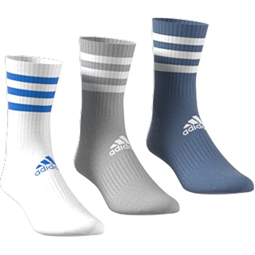 adidas HE4993 3S CSH CRW3P Socks Unisex white/medium grey heather/altered blue M