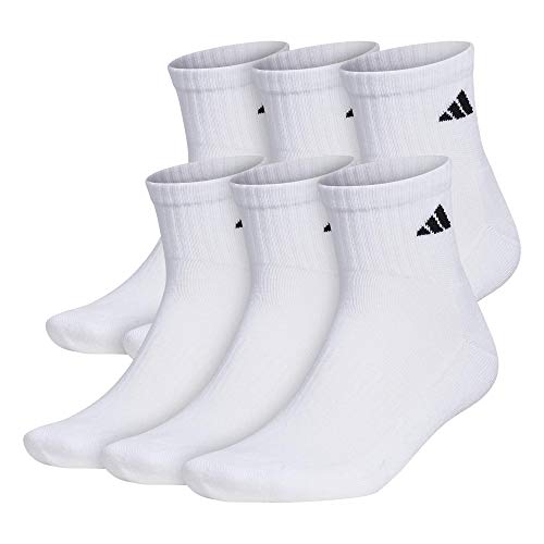 adidas – Hombres Calcetines de Athletic (6-Pack), Hombre, Blanco/Negro, Shoe: 6-12