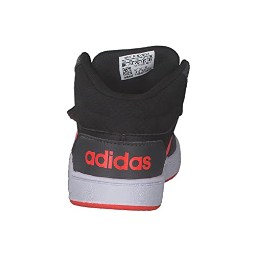 adidas Hoops Mid 2.0, Basketball Shoe, Core Black Solar Red Grey, 27 EU