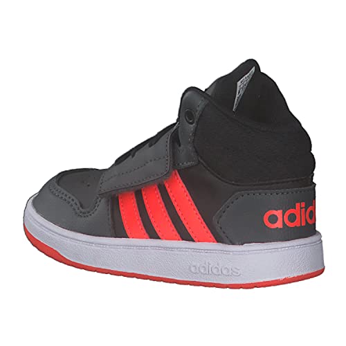 adidas Hoops Mid 2.0, Basketball Shoe, Core Black Solar Red Grey, 27 EU