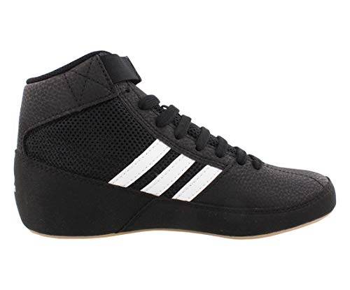 adidas Men's Boy's HVC2 Wrestling Mat Shoe Ankle Strap 2 Colors AQ3325 (8, Black)