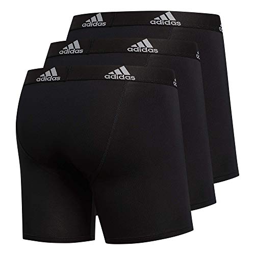 adidas Men's Performance Boxer Brief Underwear (3-Pack) Boxed, Black/Light Onix Grey, X-Large