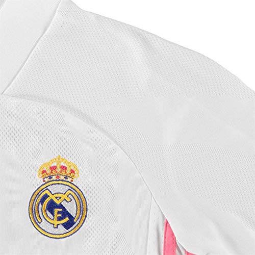 Adidas Real Madrid Temporada 2020/21 Camiseta Primera Equipación Oficial, Niño, Blanco, 15/16 años