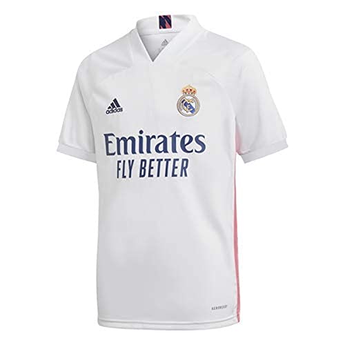 Adidas Real Madrid Temporada 2020/21 Camiseta Primera Equipación Oficial, Niño, Blanco, 15/16 años