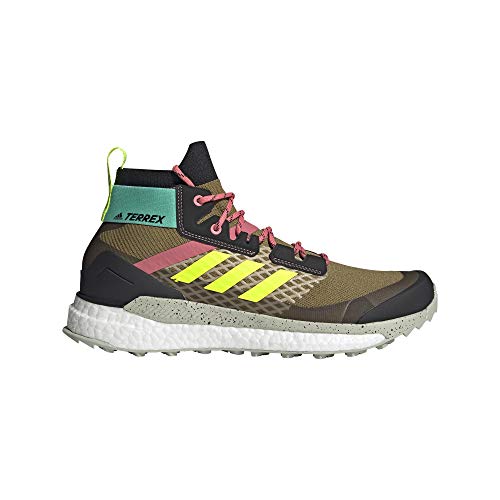 adidas Terrex Free Hiker Primeblue, Walking Shoe Hombre, Wild Moss/Core Black/Acid Mint, 40 2/3 EU