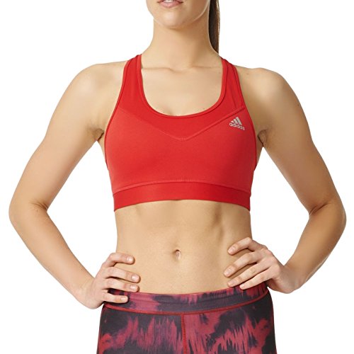 adidas TF Bra-Solid Sujetador Deportivo, Mujer, Rojo (Rojray/Plamat), S