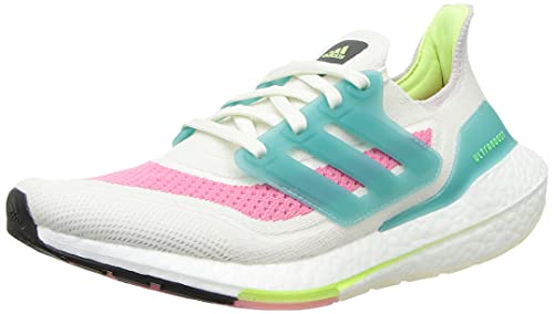 adidas Ultraboost 21, Road Running Shoe Mujer, White Tint/Mint Ton/Rose Tone, 39 1/3 EU