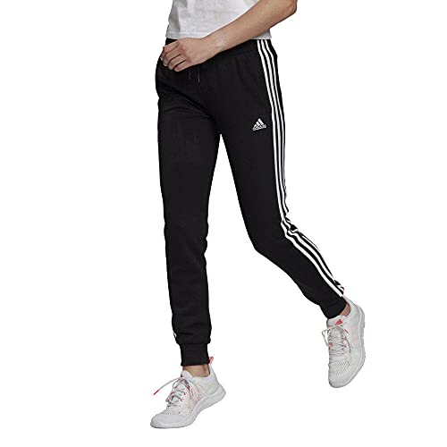 adidas W 3S FT C PT Pants, Womens, Black/White, Small