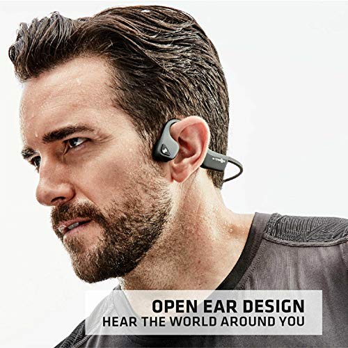 AFTERSHOKZ Trekz - Auriculares inalámbricos de conducción ósea con estuche de almacenamiento portátil, color gris pizarra