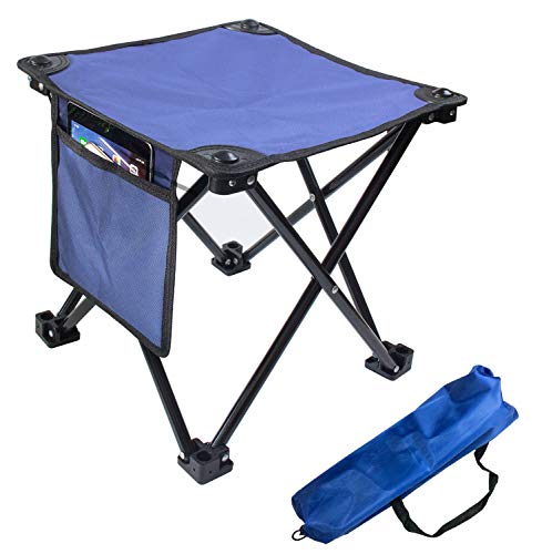 Aiwoxing Taburete Plegable Portátil Silla Portátil, Compacto Ligero para Interiores y Exteriores al Aire Libre de Camping Pesca Senderismo Camping Caza Picnic Viaje, Azul