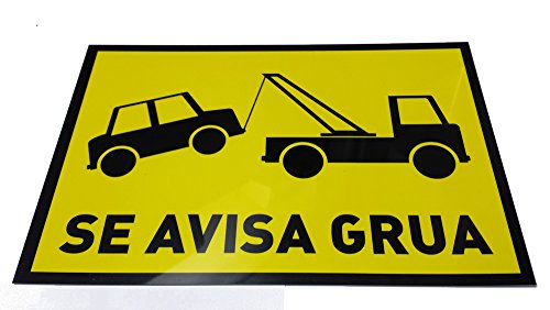 akrocard Cartel Resistente PVC - SE AVISA GRUA - Señaletica de Aviso - Ideal para Colgar y Advertir