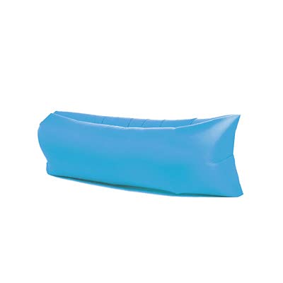 Al aire libre portátil rápido inflable sofá cama camping saco de dormir plegable playa flojo aire sofá (tela Oxford 210D, azul real)