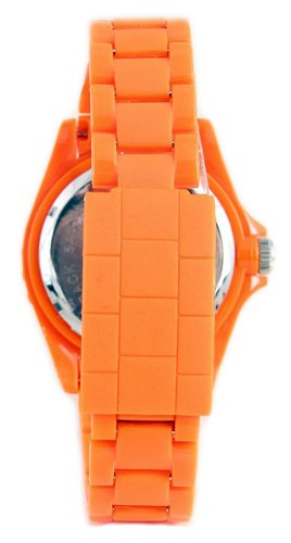 Alpha Saphir 250D - Reloj analógico de mujer de cuarzo con correa de goma naranja - sumergible a 50 metros