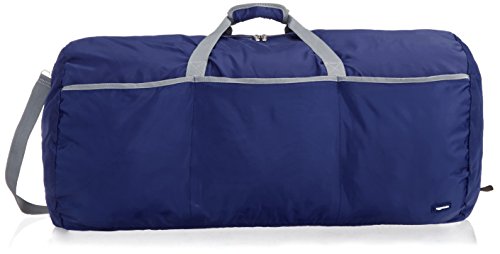 Amazon Basics - Bolsa grande de viaje/deporte (lona, 98 l), color azul marino