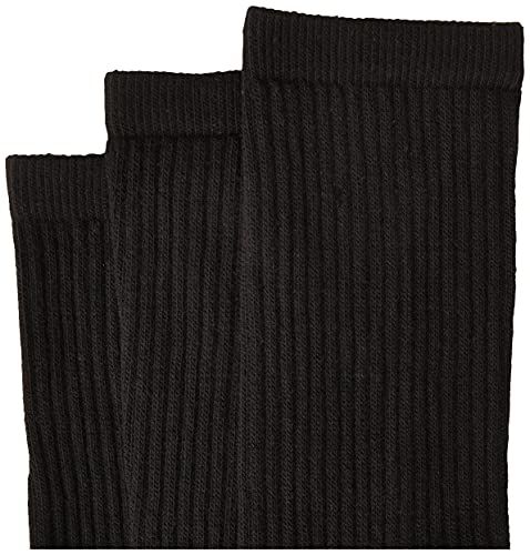 Amazon Essentials 6-Pack Performance Cotton Cushioned Athletic Crew Socks, Negro, Shoe Size: 8-12