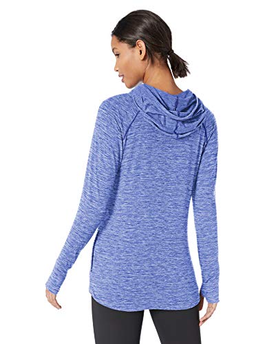 Amazon Essentials Brushed Tech Stretch Popover Hoodie Athletic, Tinte Azul Espacio, US L (EU L - XL)