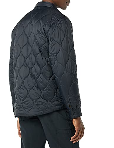 Amazon Essentials Chaqueta Estilo Camisa Acolchada con Forro de Sherpa Resistente al Agua, Negro, XXL