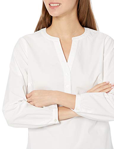 Amazon Essentials Classic-Fit Bracelet Length Sleeve Poplin Shirt Camisa, Blanco, XS