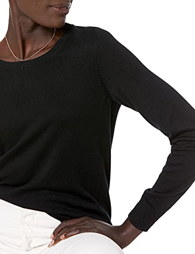 Amazon Essentials Crewneck Sweater, Mujer, Negro (black), (Talla del fabricante: XX-Large)