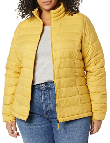 Amazon Essentials Lightweight Water-Resistant Packable Puffer Jacket Chaqueta, Amarillo Oscuro, M