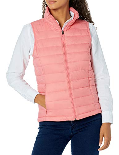 Amazon Essentials Lightweight Water-Resistant Packable Puffer Vest Chaleco de plumón, Rosa, L