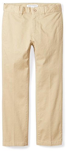 Amazon Essentials Straight Leg Flat Front Uniform Chino Pant Pants, Caqui, 8(S) US