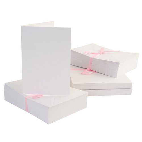 Anita's Blank Cards and Envelopes - Paquete de 100 sobres autoadhesivos con tarjetas A6, color blanco