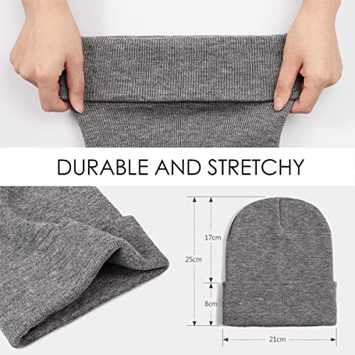 AONAT Gorros de Punto para, Suave y Elástico, para Invierno, cálido, Gorro Beanie de para Hombre y Mujer (Gris)