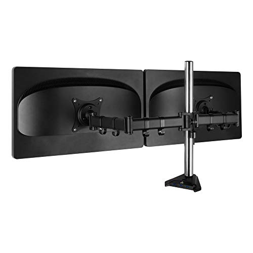 ARCTIC Z2 Pro (Gen 3) - Doble Brazo de Soporte para Monitor de hasta 34"/35" Ultrawide, Máximo 10 Kg por Brazo, USB Hub para 4 Puertos con Micro USB, Rotación 360º, Ajuste Fácil - Negro