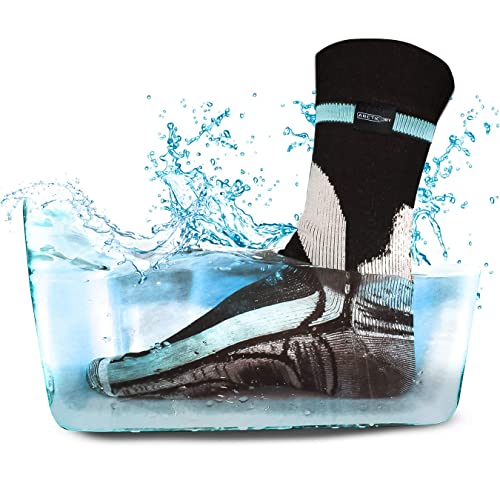 ArcticDry Xtreme 100% agua Densidad Calcetines para Hombres, Mujeres y Niños - Nailon, Spandex & Coolmax resistentes al agua - Ideal para Ciclismo, Senderismo, remar, Pesca y más., Black & Grey