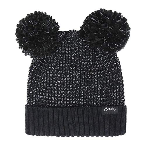 ARTESANIA CERDA Gorro Pompon Minnie Punto, Negro (Negro 37), One Size (Tamaño del Fabricante:One Size) Unisex Adulto