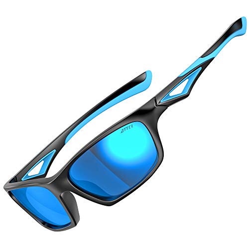 ATTCL Gafas de sol deportivas polarizadas para niños Gafas de sol anti UV400 para niñas y niños de 3 a 10 años JDRW001 black+Blue