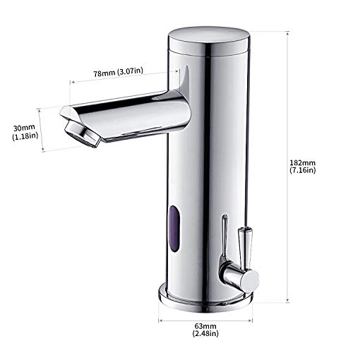 Auralum - Grifo Sensor Automático, Grifo de Lavabo con Sensor Infrarrojo Sin Contacto, Elegante Cromado Monomando para Agua Caliente y Fría