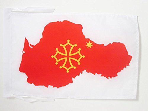 AZ FLAG Bandera de la Mapa DE OCCITANIA 45x30cm - BANDERINA DE OCCITANIE 30 x 45 cm cordeles