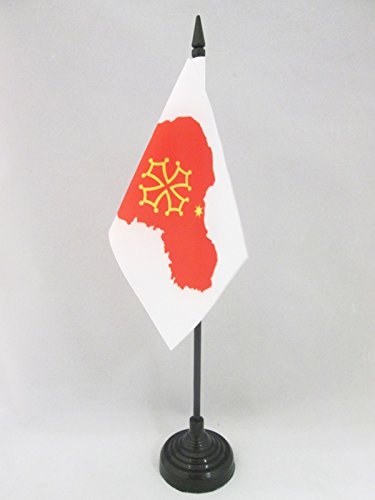 AZ FLAG Bandera de Mesa de la Mapa DE OCCITANIA 15x10cm - BANDERINA de DESPACHO DE OCCITANIE 10 x 15 cm