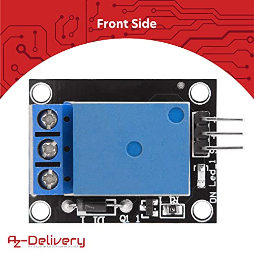 AZDelivery 3 pcs 1 Canal KY-019 Modulo Rele 5V High-Level-Trigger Compatible con Arduino E-Book Incluido!