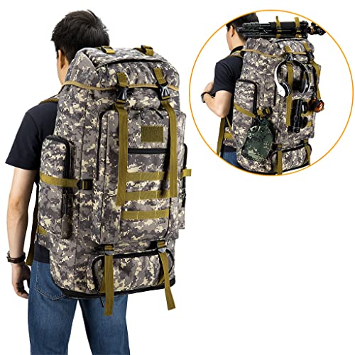 BAGZY Mochila Senderismo Mochila Táctica Militar 70-100L Gran Capacidad 600D Oxford Impermeable Mochila para Acampar Excursionismo Caza Montañismo Trekking Camping Deportes