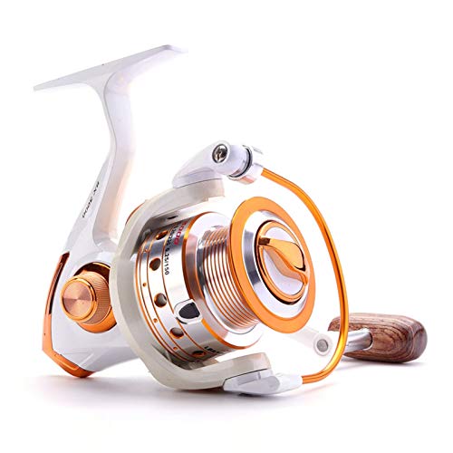 Bait reel Rollo de pesca de hilado 12BB + 1 bolas de rodamiento 500-9000 Series Metal Bobina de metal Spinning Reel Boat Rock Wheel reel (Bearing Quantity : 13, Color : Red)