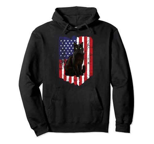 Bandera Americana Bombay 4 de Julio Gato Sudadera con Capucha