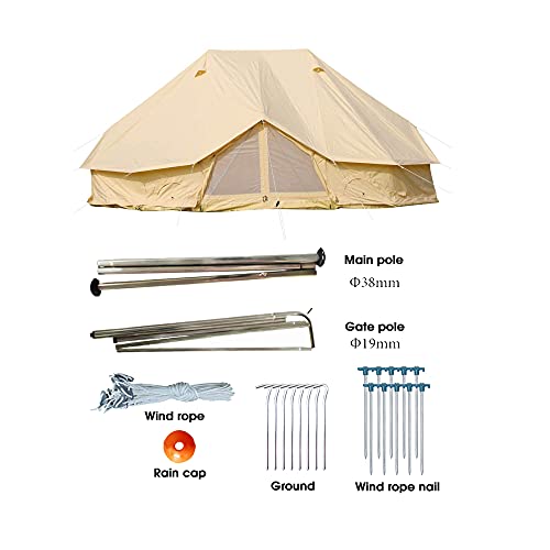 Bell Tent Glamping - Tienda de campaña para 4 personas, para 6 personas, para 8 personas, para 10 personas, para 12 personas, resistente al agua (teepee) para 4-12 personas (6 x 4 x 3 m) (tela Oxford)