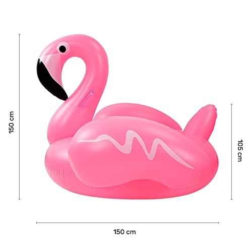 Belmalia Inflable Gigante de Flamenco Flotador Fiesta Piscina Mar Playa Lago Juguete Piscina XL Pink Rosa