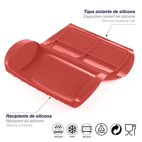 BERELA HOME- Ebuka- Vapcase – Estuche de Silicona para microondas y Horno, 100% Silicona resiste Temperaturas de hasta – 60 a + de 220ºC Ideal para Cocina Sana y Sabrosa 20x12.5 cm